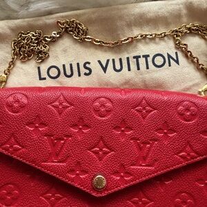 SOLD- Louis Vuitton Pouchette Felice Monogram Empreinte Crossbody in Rouge